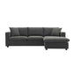 Modern Sectional Chaise Sofa Convertible Ottoman 4 Colors (100")