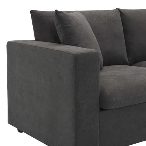 Modern Sectional Chaise Sofa Convertible Ottoman 4 Colors (100")