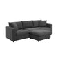 Modern Sectional Chaise Sofa Convertible Ottoman 4 Colors (100")