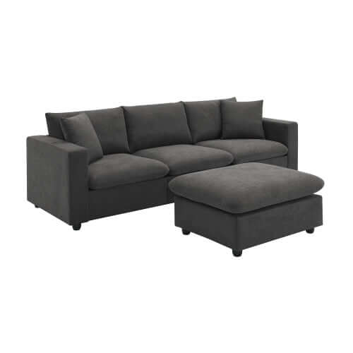 Modern Sectional Chaise Sofa w/ Chaise Ottoman 100" (4 Colors)