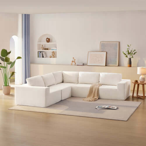 Modern Modular Low Profile Corner Sectional Sofa 116"