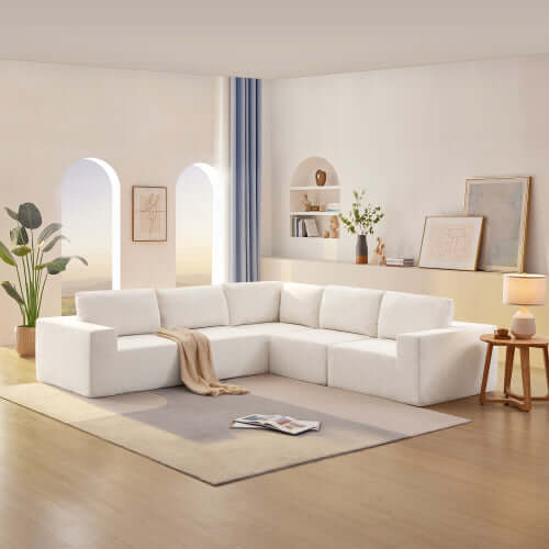 Modern Modular Low Profile Corner Sectional Sofa 116"