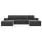 Modular U Shape Dual Chaise Chenille Fabric Sectional Sofa 110" in dark gray color, versatile and stylish seating arrangement for living rooms.