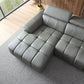 Modern Leather Chaise Sectional Sofa w/ Adjustable Foot & Headrest 113" (2 Colors)