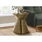 Hammered Metal Hourglass Drum Accent End Table (3 Colors)