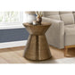 Hammered Metal Hourglass Drum Accent End Table (3 Colors)