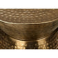 Hammered Metal Hourglass Drum Accent End Table (3 Colors)