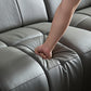 Modern Leather Chaise Sectional Sofa w/ Adjustable Foot & Headrest 113" (2 Colors)