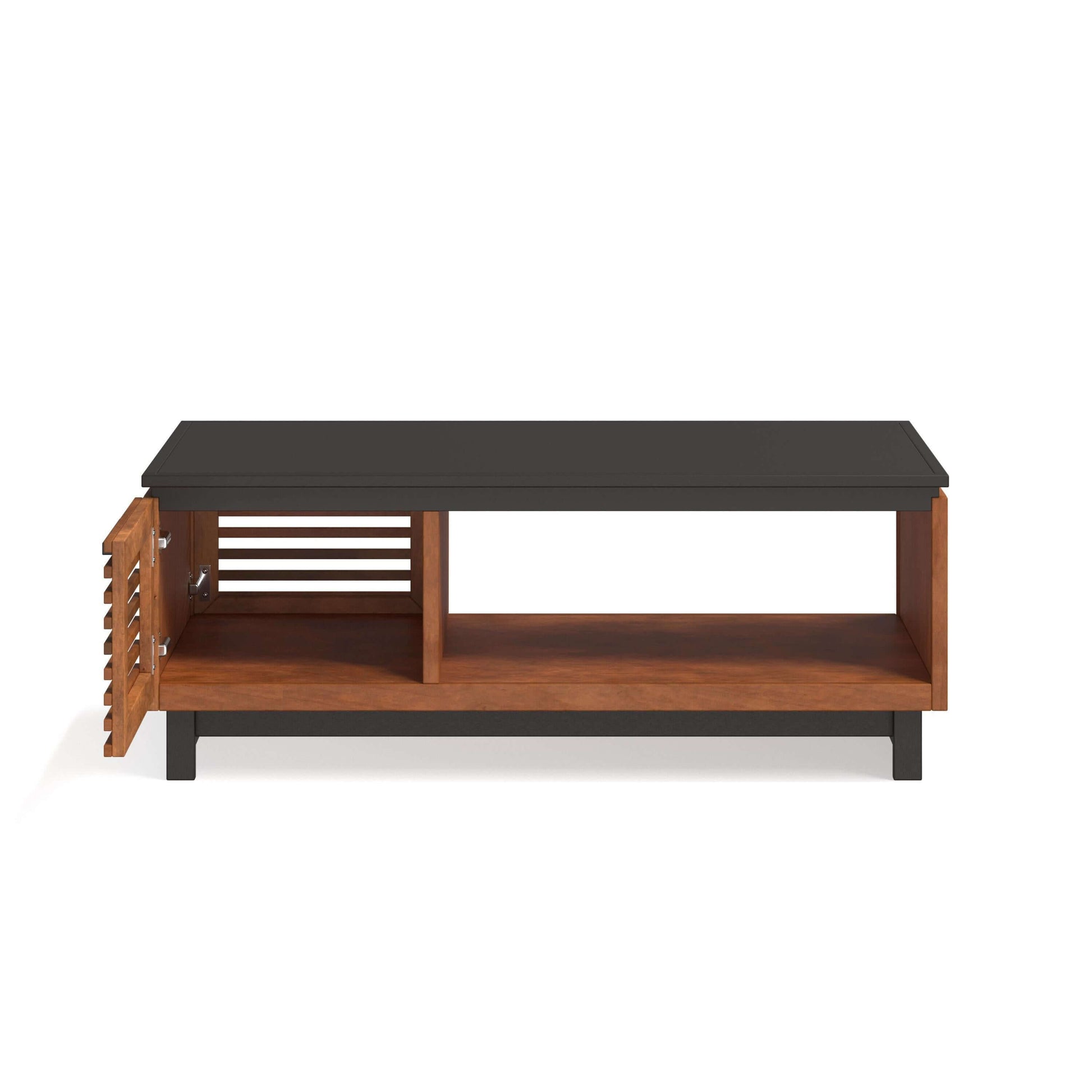 Scandinavian Inspired Solid Wood Graceland Coffee Table, Black with Bourbon Finish 47" - Revel Sofa 