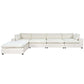 Modular 5 Seat Sectional Cloud Sofa with Ottoman in Beige or Gray (176")