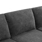 Close-up view of the dark gray chenille fabric upholstery on the backrest of the Modular U Shape Dual Chaise Sectional Sofa.