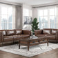 MCM Styled Brown Genuine Leather Loveseat Sofa 63" - Revel Sofa 