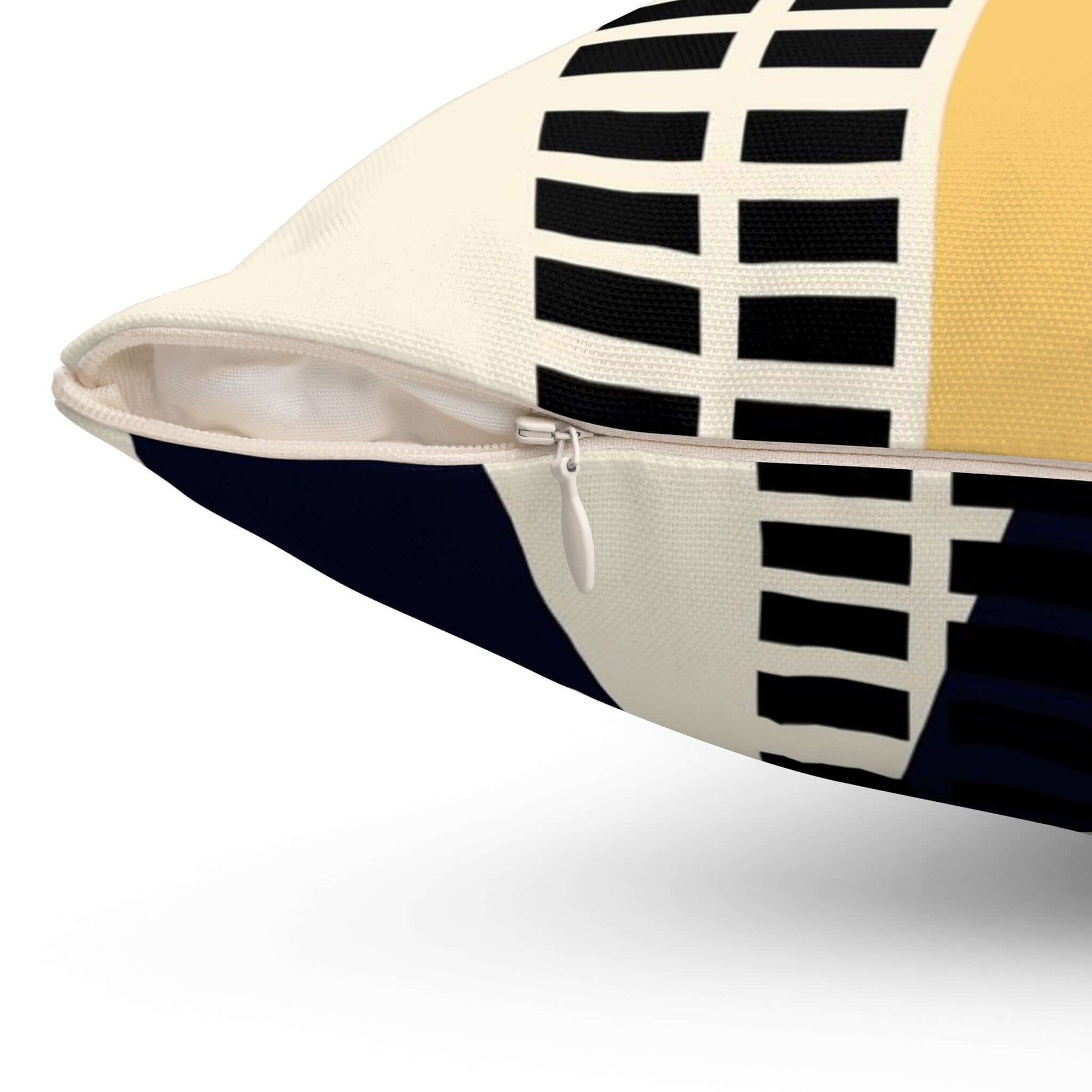 Spun Polyester Square Pillow - Black & Yellow - Revel Sofa 