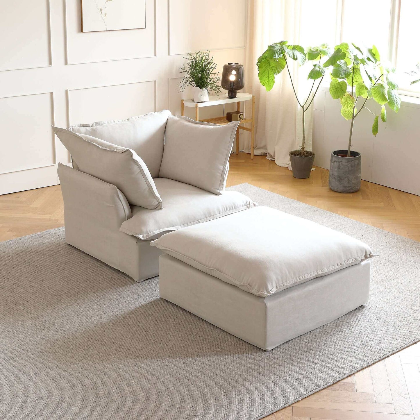 Modular Cloud Comfort Sectional Sofa in Beige or White - Sections Sold Individually - Revel Sofa 