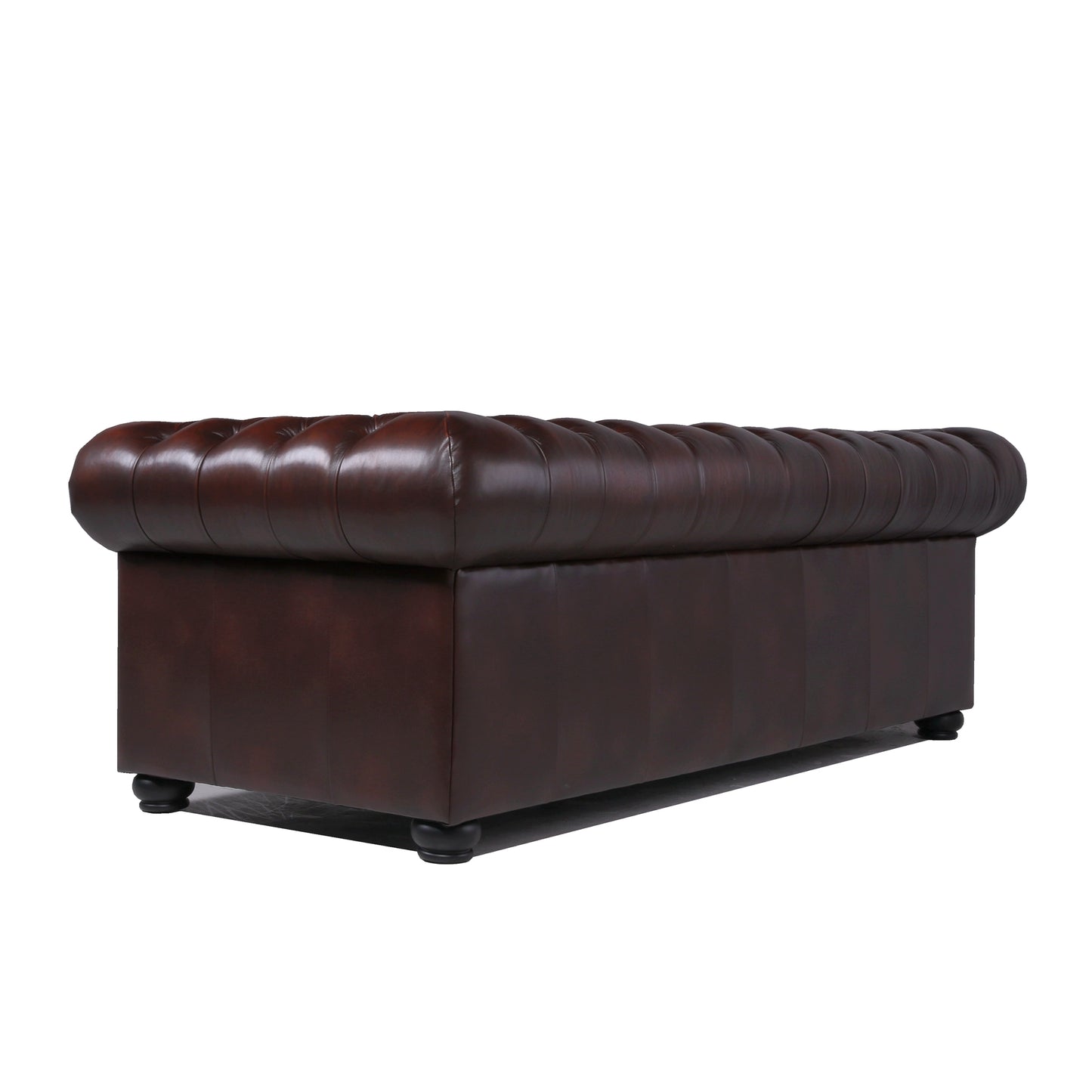 Classic Chesterfield Tufted Leather Nailhead Sofa 95" (5 Colors)