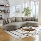 Modern Curved Faux Leather Chaise Sofa Sectional 128" (3 Colors)