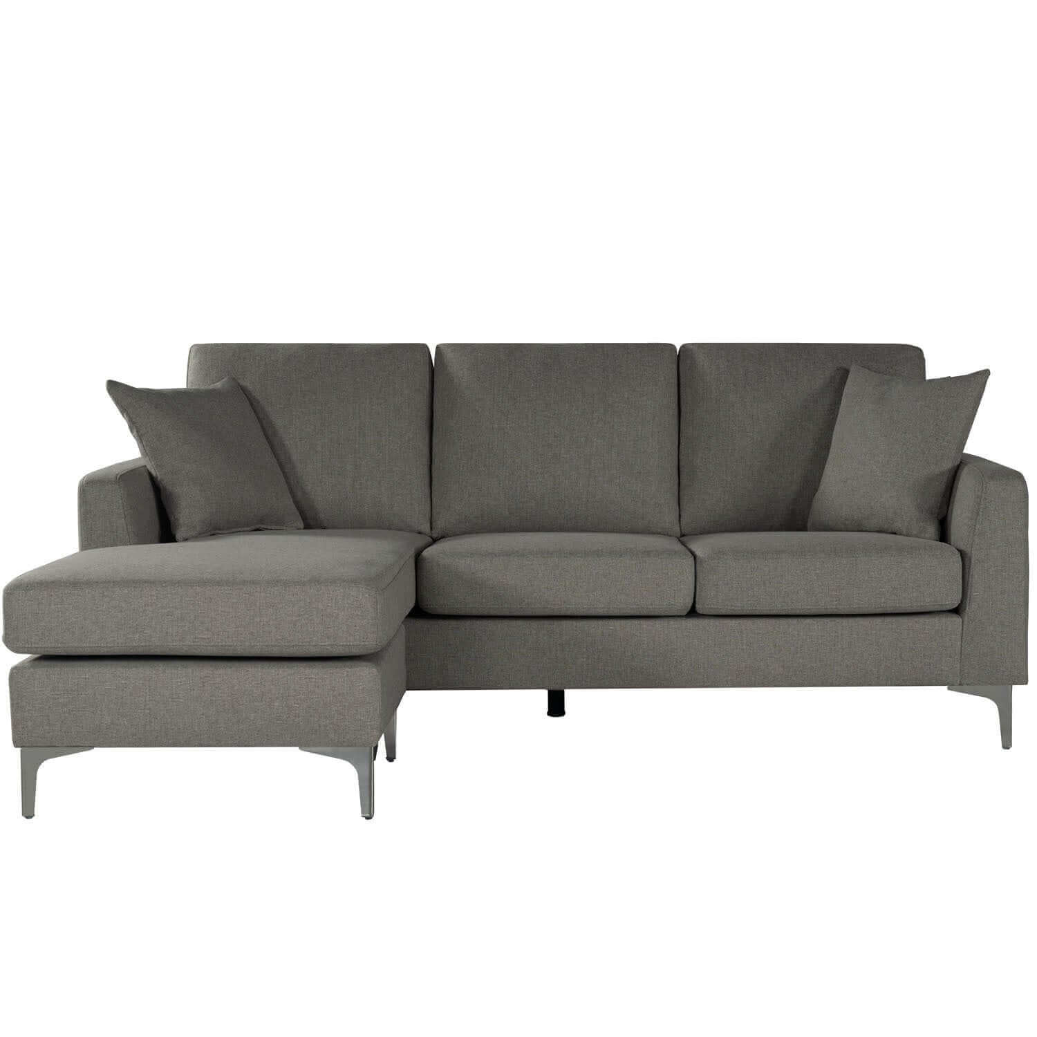 Modern Fabric Sofa & Reversible Chaise - Dark Gray 78" - Revel Sofa 