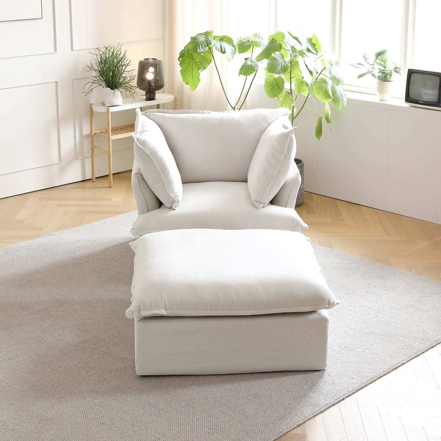 Modular Cloud Comfort Sectional Sofa in Beige or White - Sections Sold Individually - Revel Sofa 