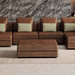 Modular Corner Sectional Sofa with Movable Ottoman in Brown or Black (113")