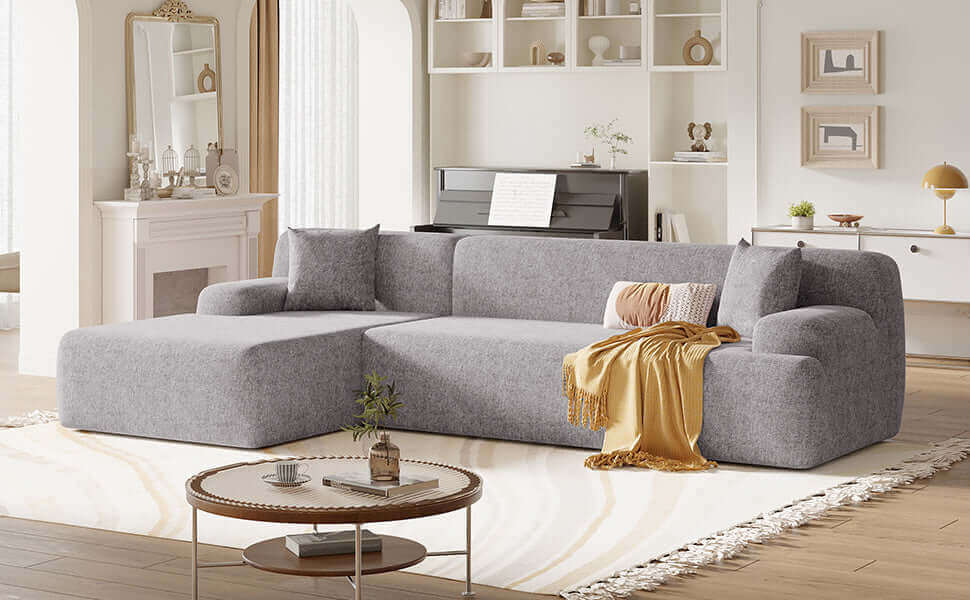 Modern Full Foam L-Shape Modular Chaise Sectional Sofa 109" - Revel Sofa 