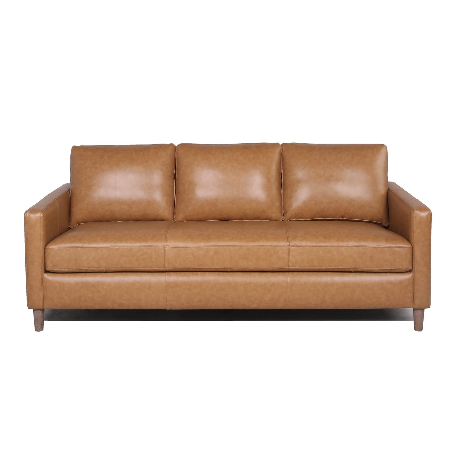 MCM Square Arm Genuine Leather Sofa 80"