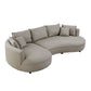 Modern Curved Faux Leather Chaise Sofa Sectional 128" (3 Colors)