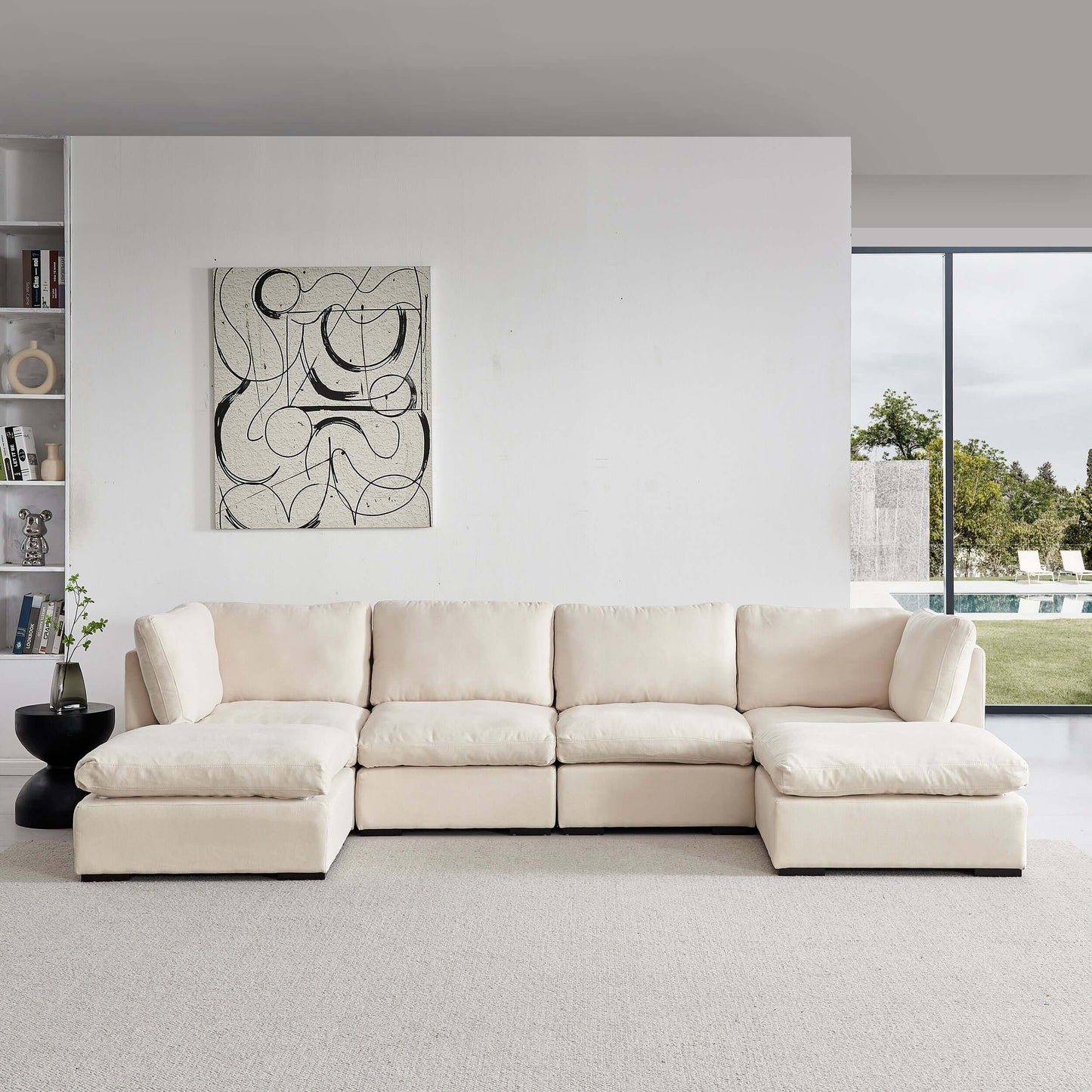 Modern Modular Cloud L Shape or Dual Chaise Sectional Sofa