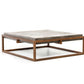 Square Concrete Top & Metal Frame Coffee Table (44")