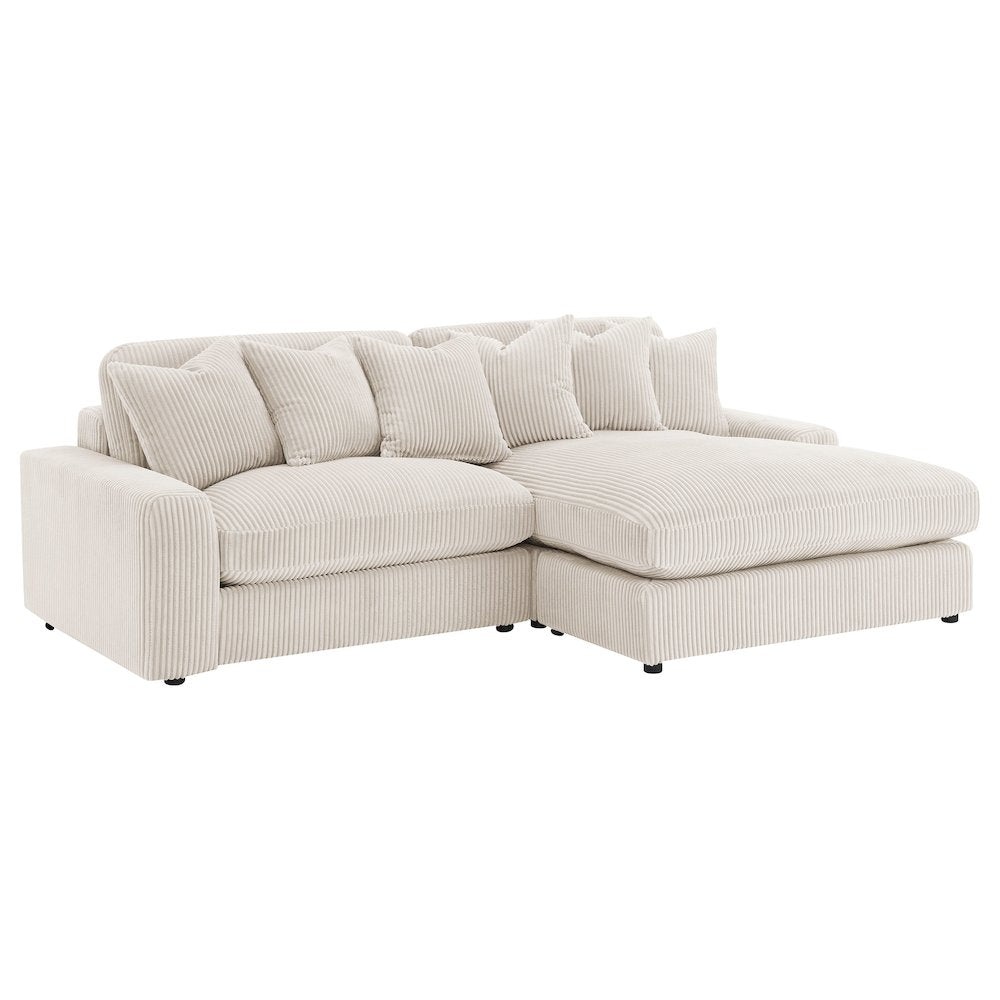 Blaine Corduroy Reversible Chaise Sofa Sectional (2 Colors)