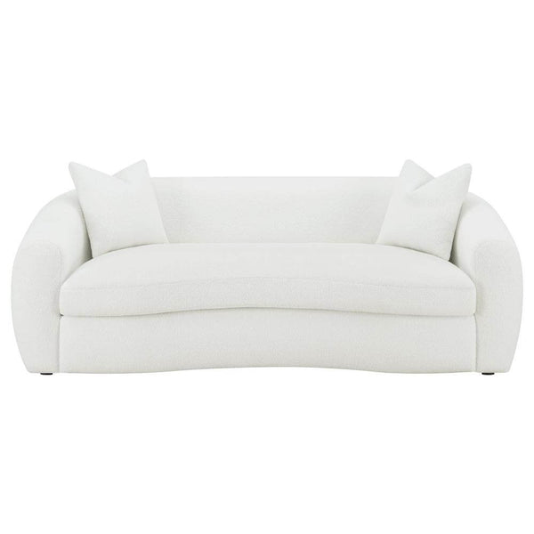 Isabella Modern Soft Boucle Fabric Tight Back Sofa in White 90