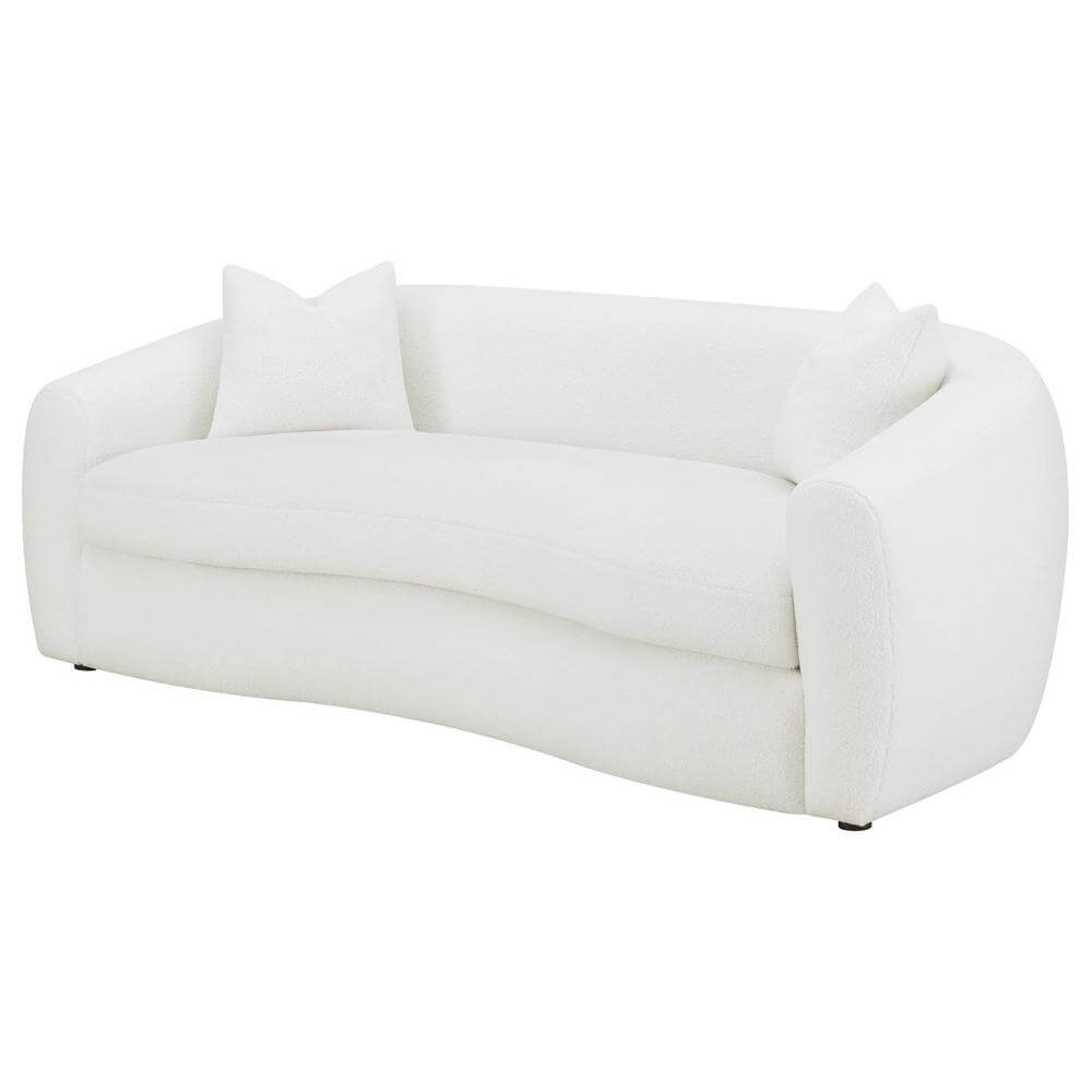 Isabella Modern Soft Boucle Fabric Tight Back Sofa in White 90"