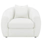 Isabella Tight Back Boucle Fabric Lounge Chair - White