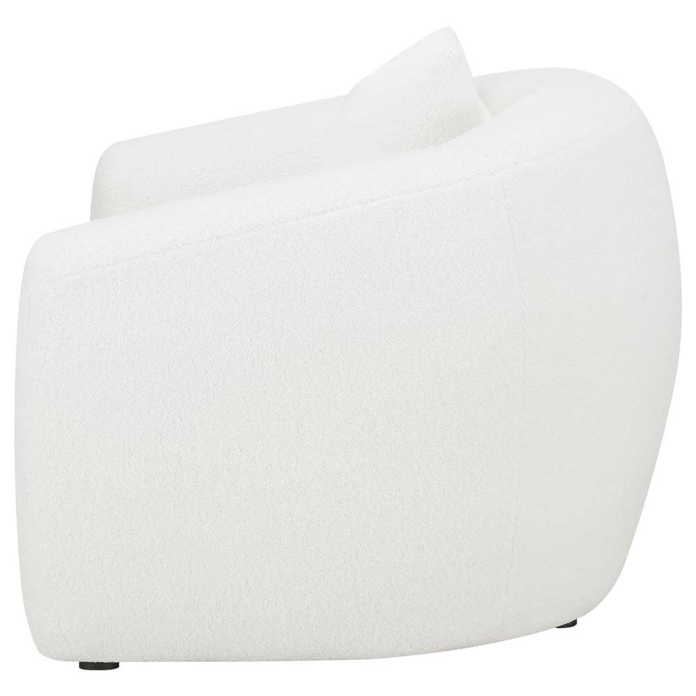 Isabella Tight Back Boucle Fabric Lounge Chair - White