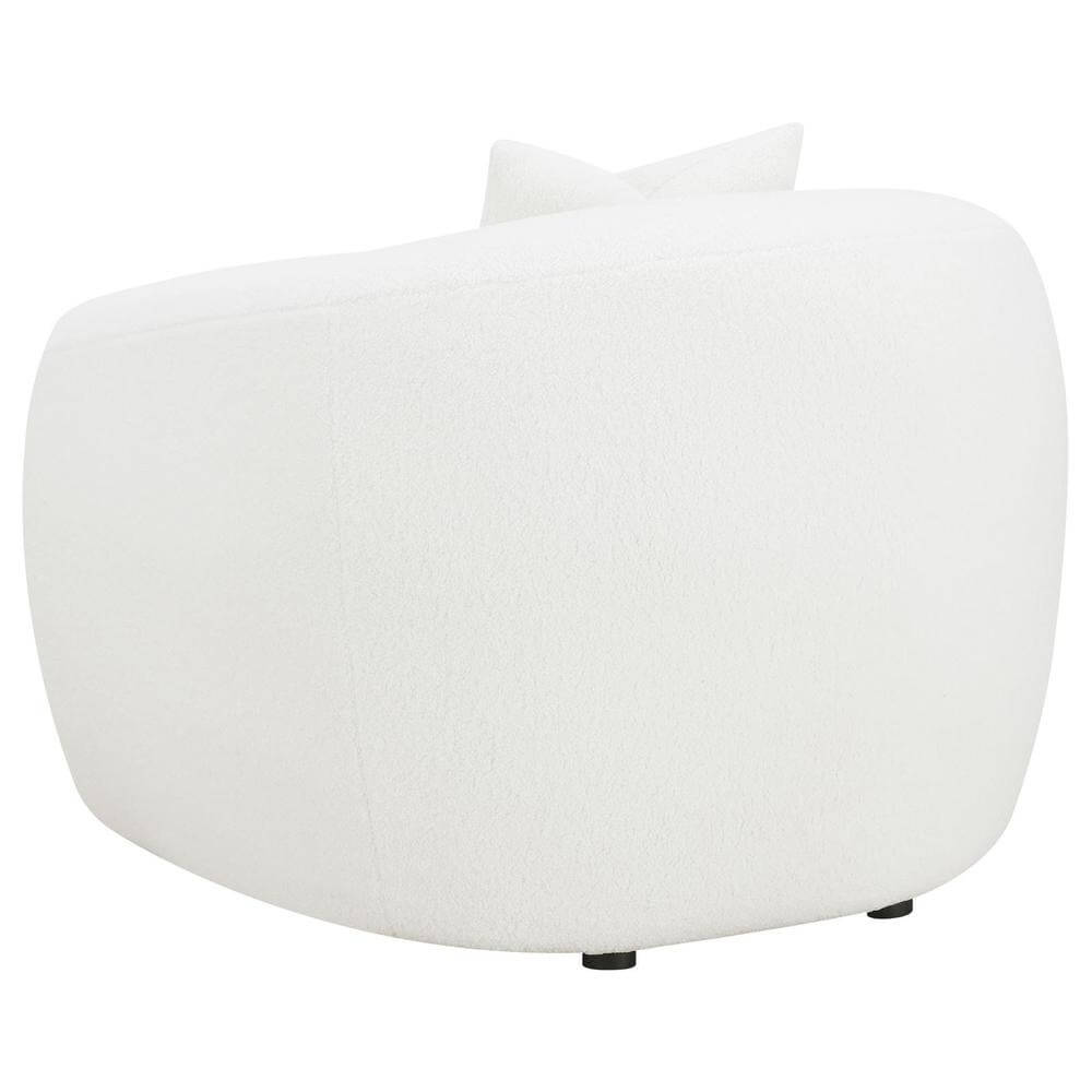 Isabella Tight Back Boucle Fabric Lounge Chair - White