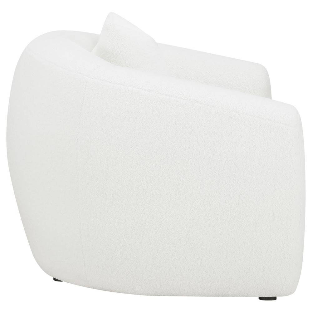 Isabella Tight Back Boucle Fabric Lounge Chair - White