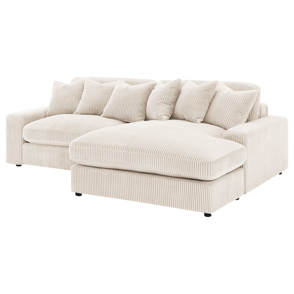 Blaine Corduroy Reversible Chaise Sofa Sectional (2 Colors)