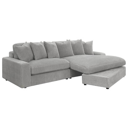 Blaine Corduroy Reversible Chaise Sofa Sectional (2 Colors)