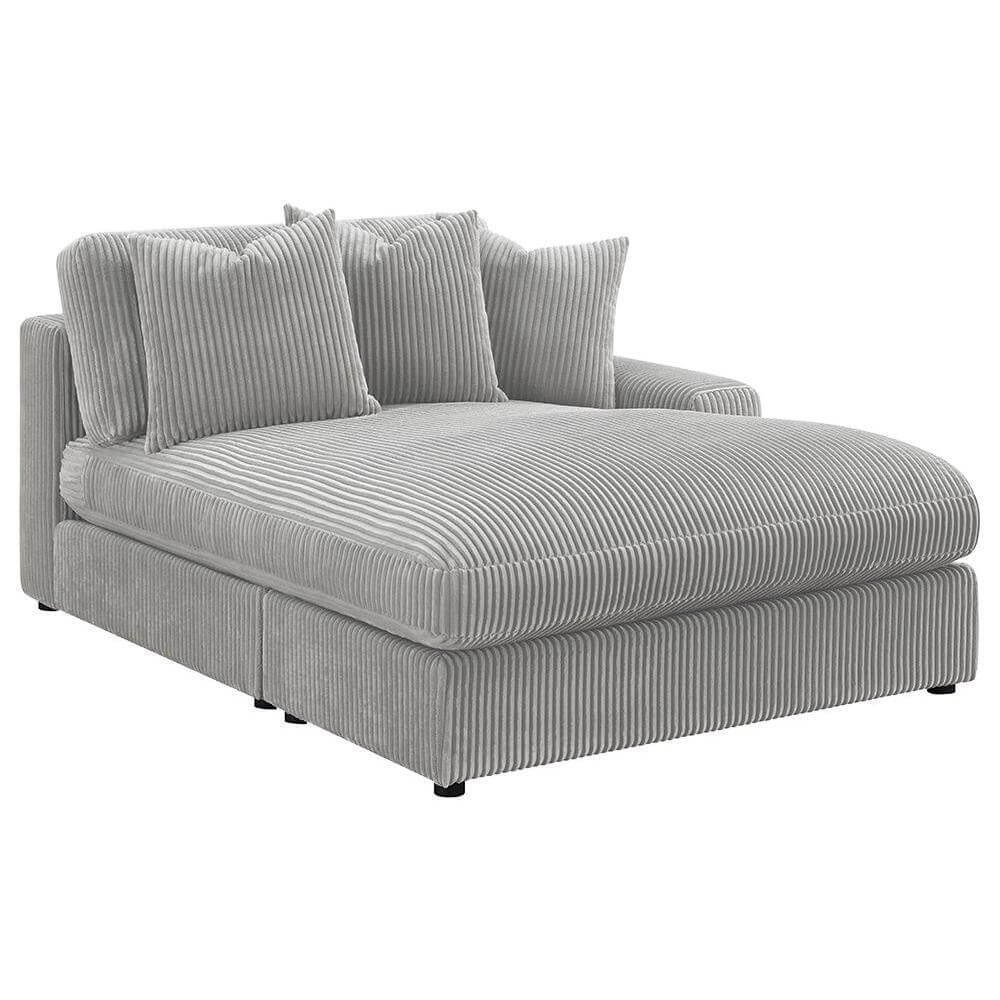 Blaine Modern Corduroy Fabric Reversible Chaise Sofa Sectional 105"