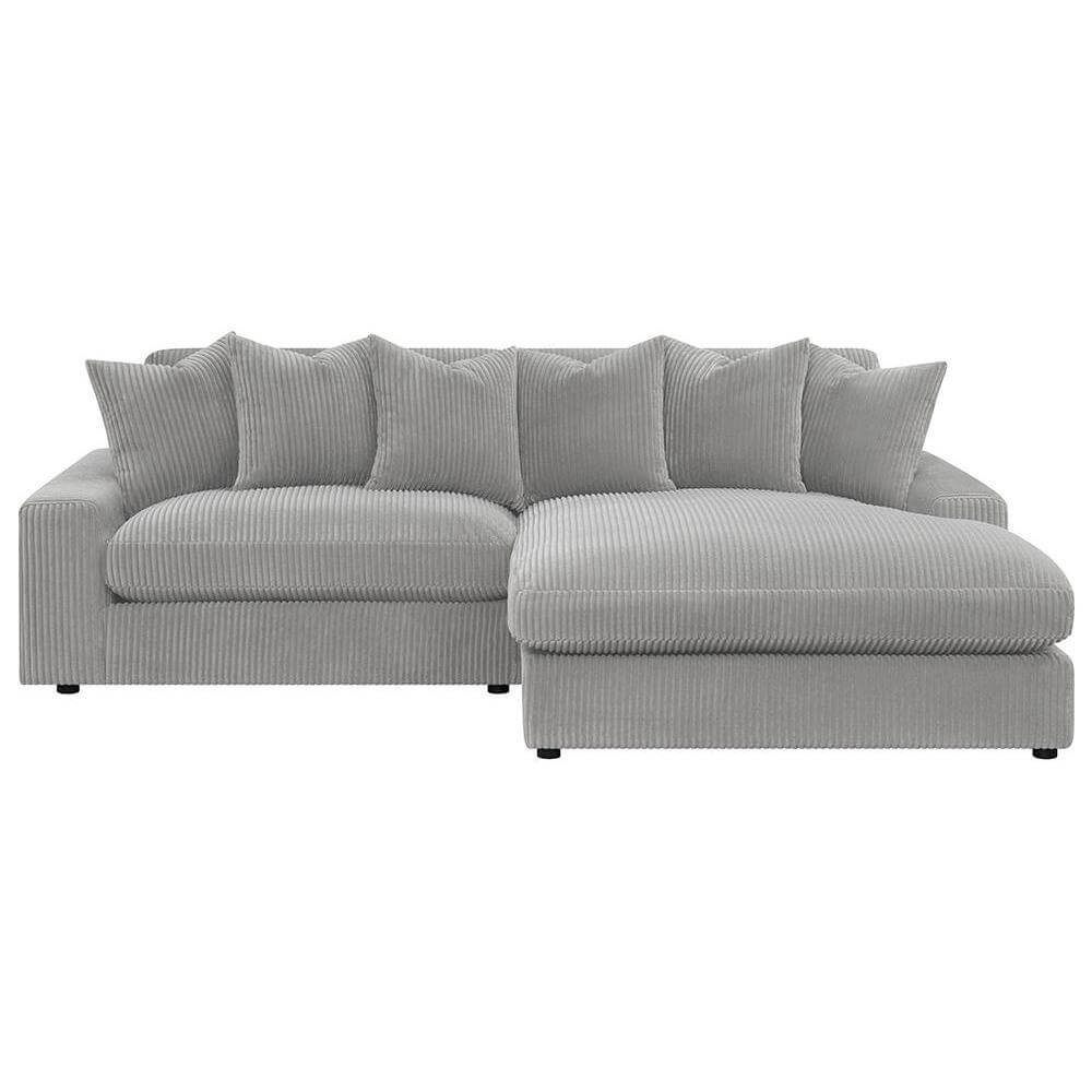 Blaine Modern Corduroy Fabric Reversible Chaise Sofa Sectional 105"