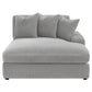 Blaine Modern Corduroy Fabric Reversible Chaise Sofa Sectional 105"