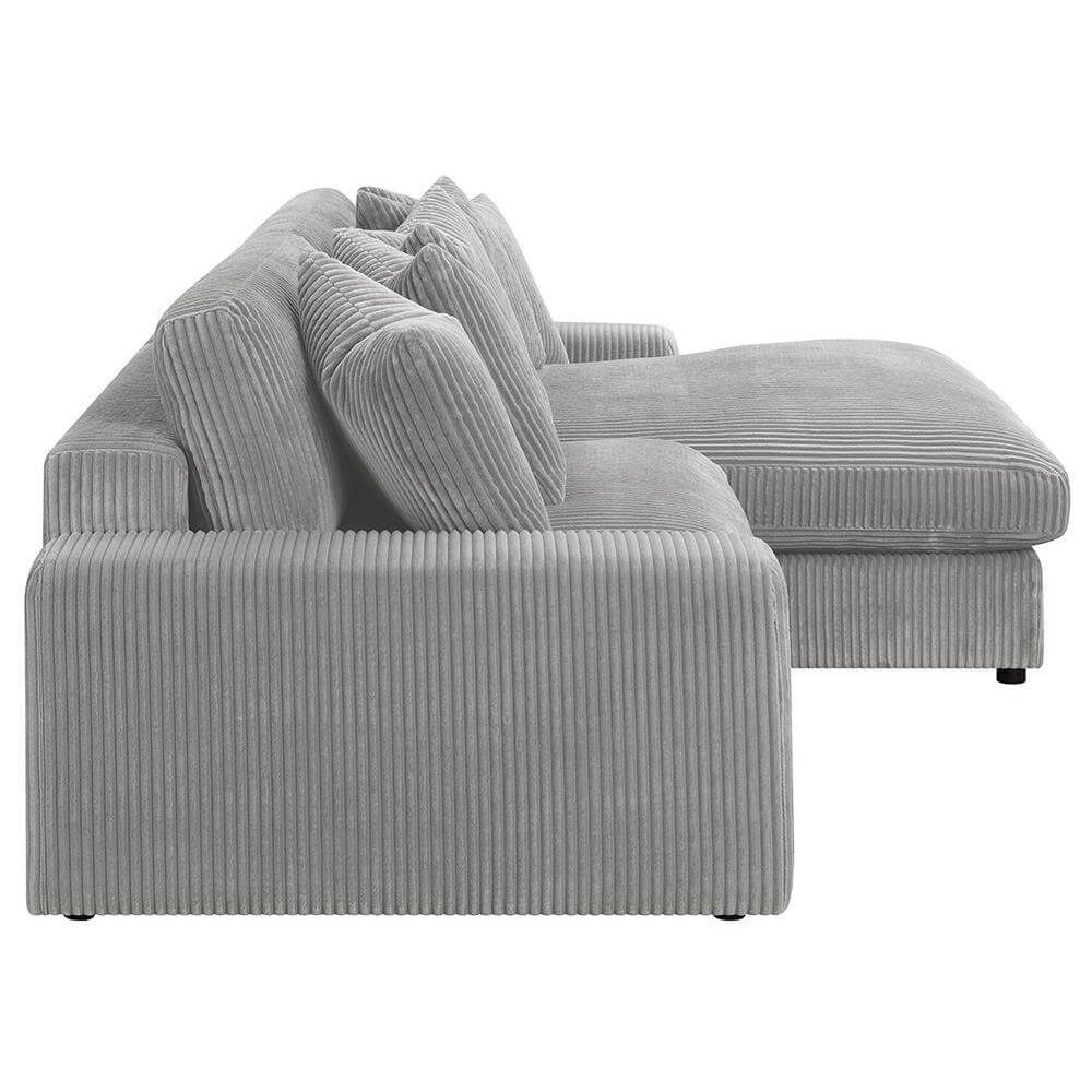 Blaine Modern Corduroy Fabric Reversible Chaise Sofa Sectional 105"