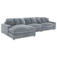 Blaine Corduroy Reversible Chaise Sofa Sectional (2 Colors)