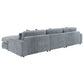 Blaine Corduroy Reversible Chaise Sofa Sectional (2 Colors)