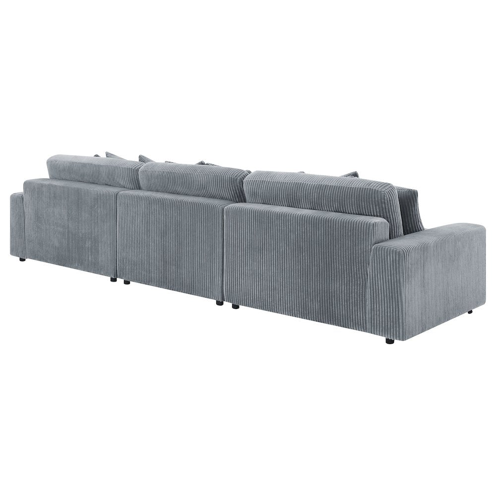 Blaine Corduroy Reversible Chaise Sofa Sectional (2 Colors)