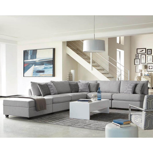 Cambria Modern Modular Fabric Sectional Sofa in Gray (Various Size Options)