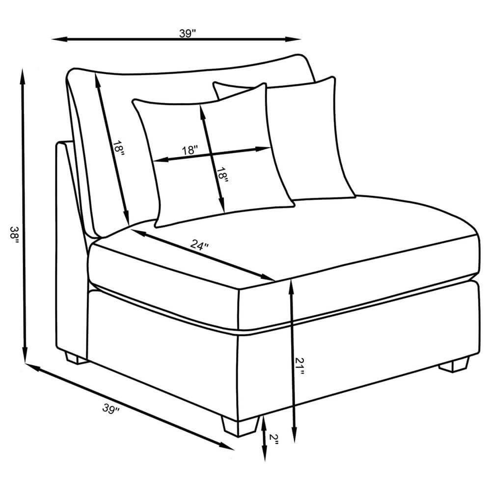 Cambria Modern Modular Fabric Sectional Sofa in Gray (Various Size Options)