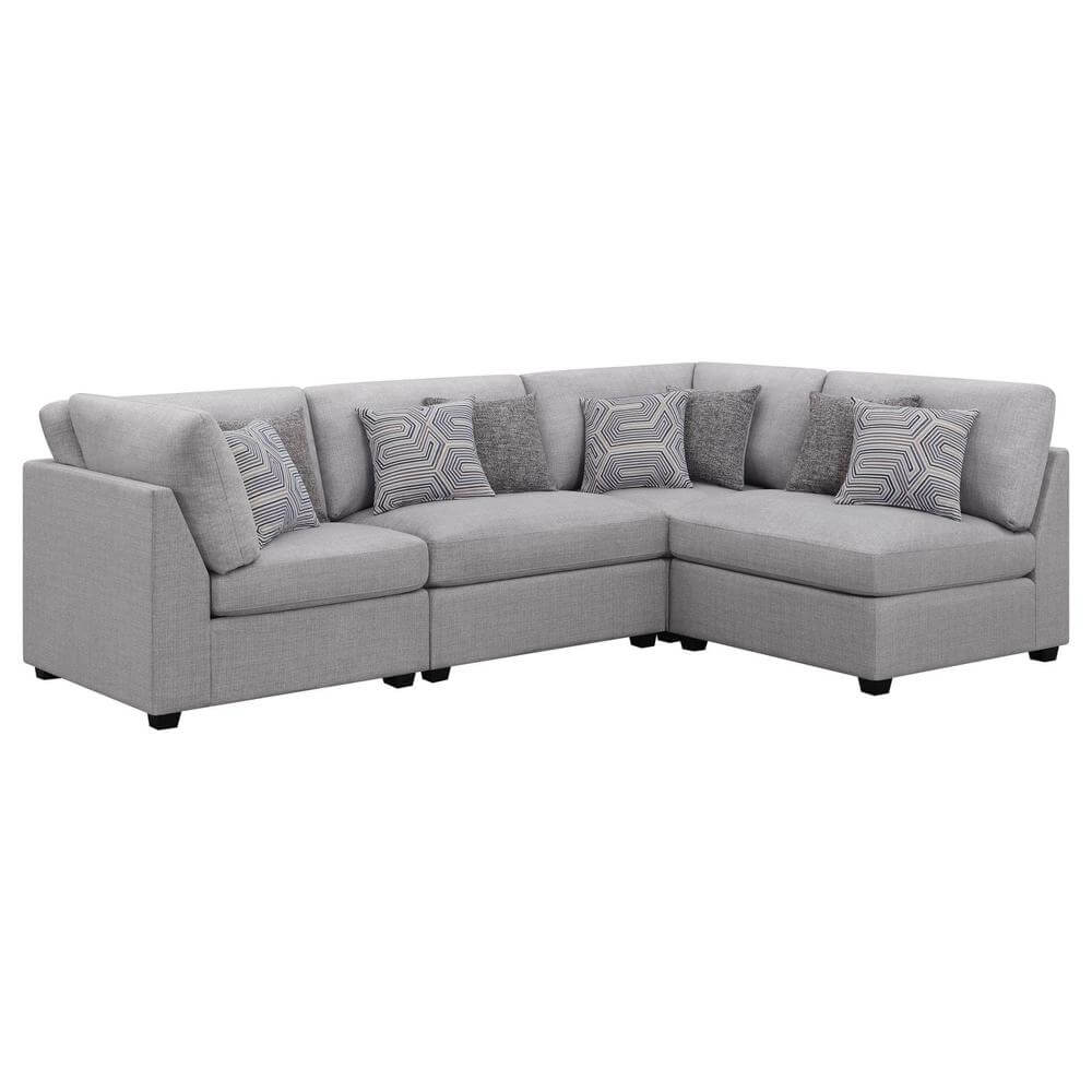 Cambria Modern Modular Fabric Sectional Sofa in Gray (Various Size Options)