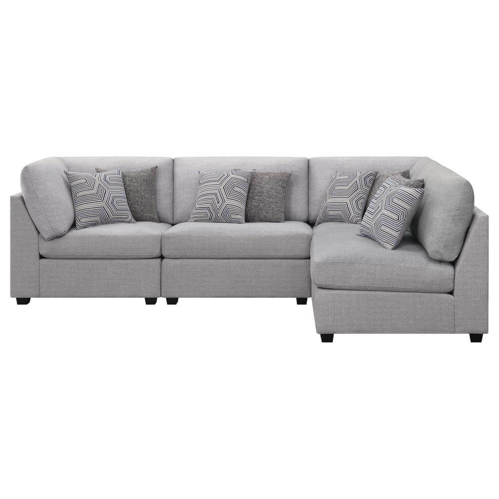 Cambria Modern Modular Fabric Sectional Sofa in Gray (Various Size Options)