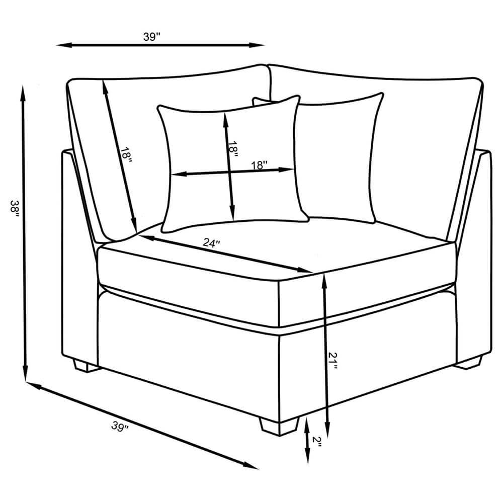 Cambria Modern Modular Fabric Sectional Sofa in Gray (Various Size Options)