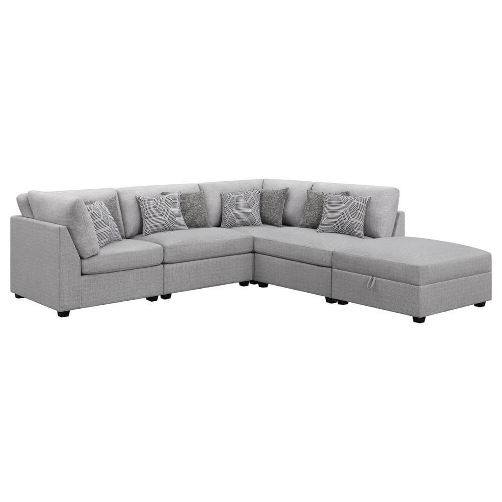 Cambria Modern Modular Fabric Sectional Sofa in Gray (Various Size Options)